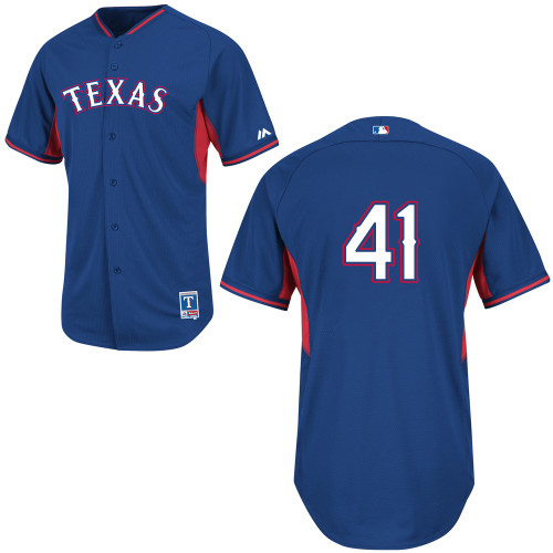 Texas Rangers #41 Jake Diekman Blue Cool Base BP Jersey