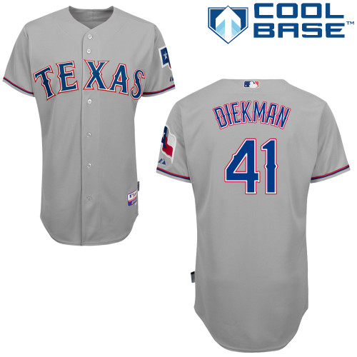 Texas Rangers #41 Jake Diekman Gray Cool Base Road Jersey