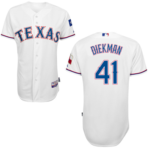 Texas Rangers #41 Jake Diekman White Cool Base Home Jersey