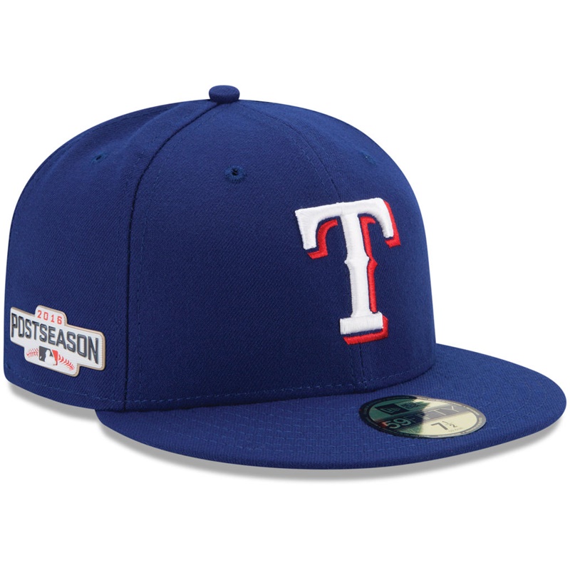 Texas Rangers Royal 2016 Postseason Side Patch 59FIFTY Fitted Hat