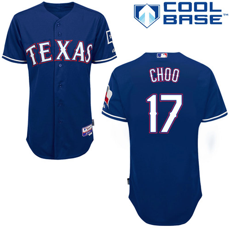 Texas Rangers #17 Shin-Soo Choo Men's Authentic Royal Blue Alternate Majestic MLB Cool Base Jersey