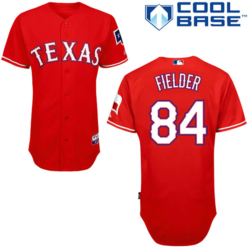 Texas Rangers #84 Prince Fielder Men's Authentic Red Alternate Majestic MLB Cool Base Jersey