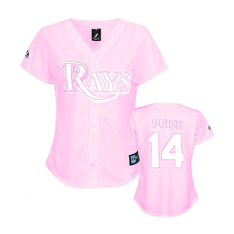 Tampa Bay Rays #14 David Price Pink Lady Fashion Women Jersey