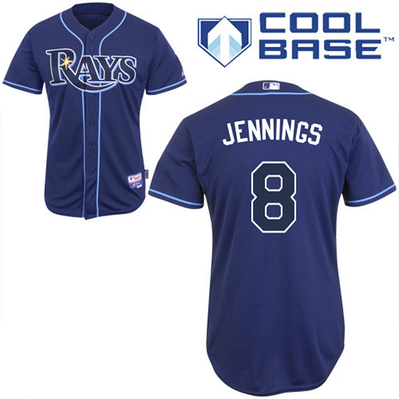 Tampa Bay Rays #8 Desmond Jennings Men's Authentic Navy Blue Alternate Majestic MLB Cool Base Jersey