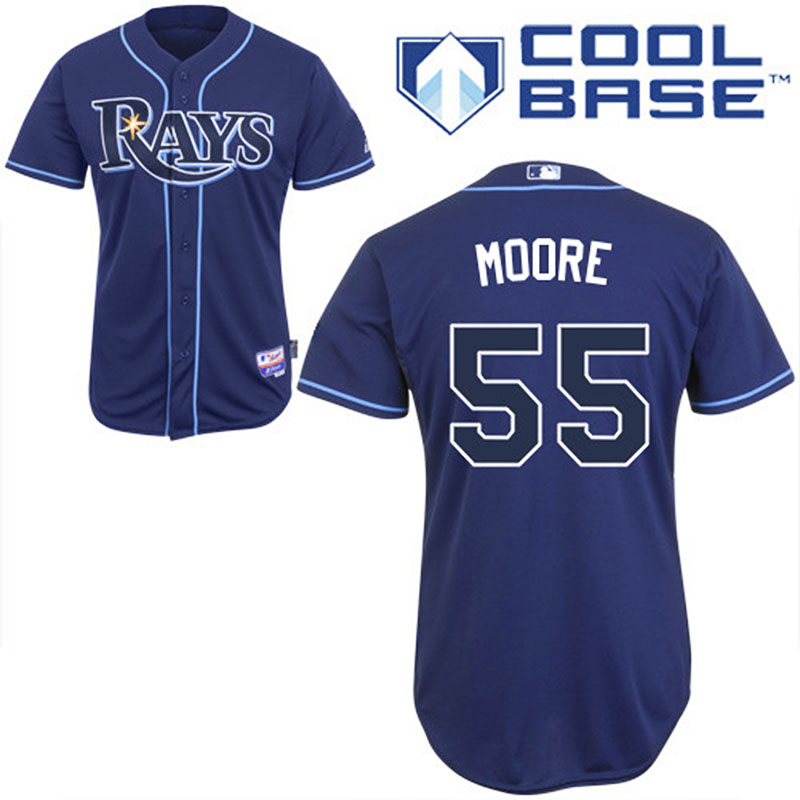 Tampa Bay Rays #55 Matt Moore Men's Authentic Navy Blue Alternate Majestic MLB Cool Base Jersey