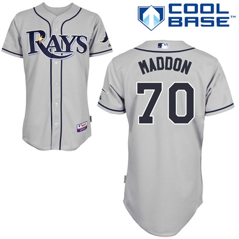 Tampa Bay Rays #70 Joe Maddon Men's Authentic Grey Road Majestic MLB Cool Base Jersey