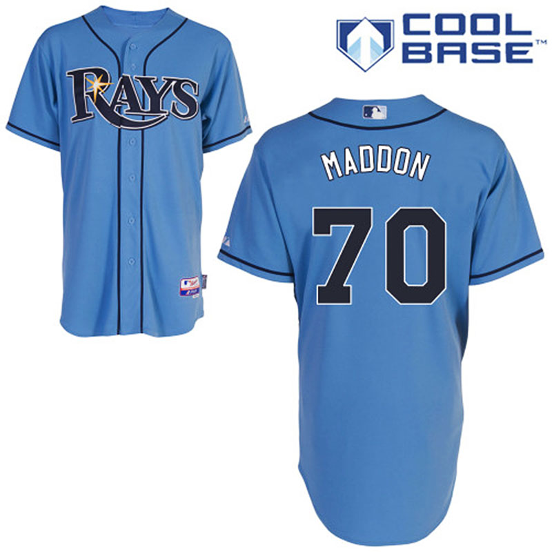 Tampa Bay Rays #70 Joe Maddon Men's Authentic Light Blue Alternate Majestic MLB Cool Base Jersey