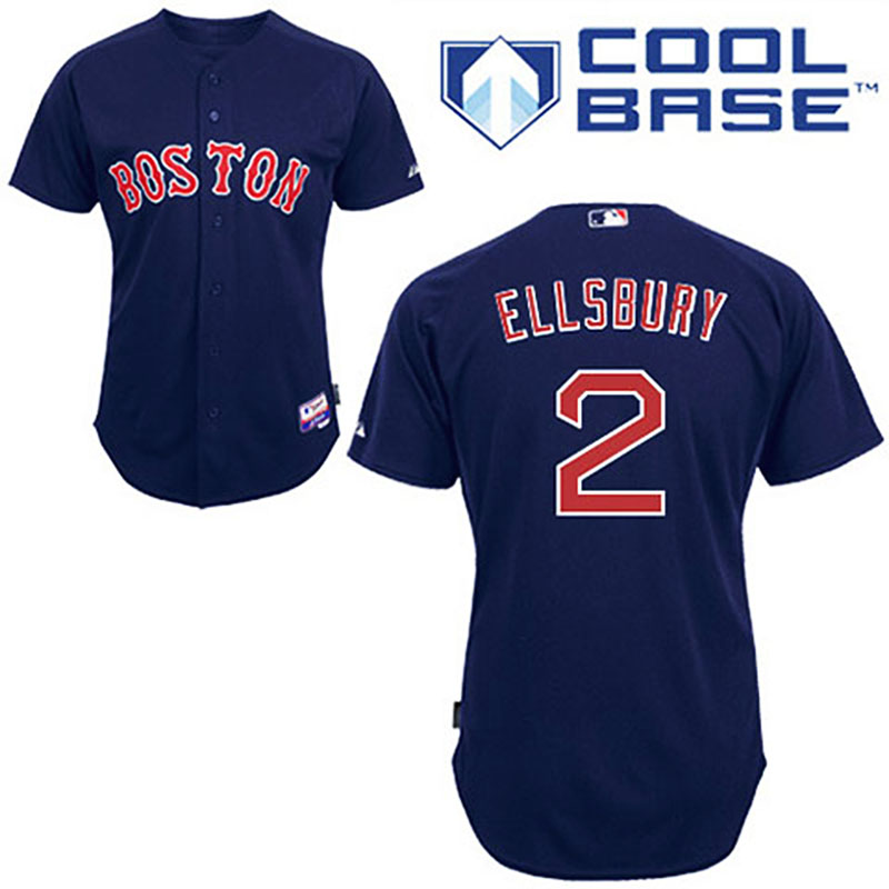 Boston Red Sox #2 Jacoby Ellsbury Dark Blue Alternate Road Jersey