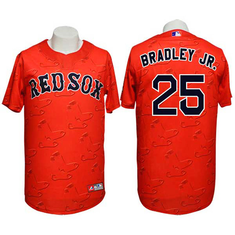 Boston Red Sox #25 Jackie Bradley Jr Conventional 3D Version Red Jersey