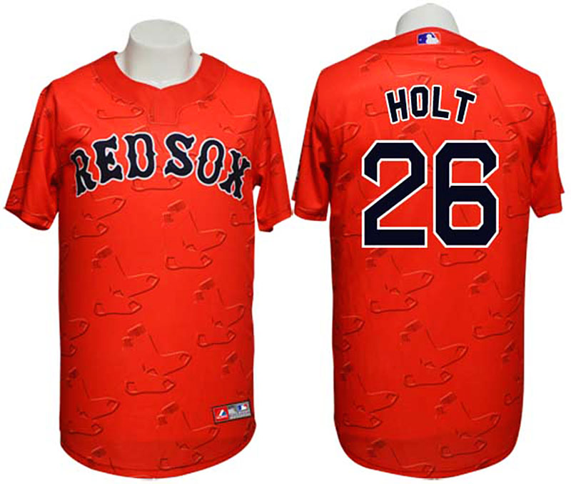 Boston Red Sox #26 Brock Holt Conventional 3D Version Red Jersey