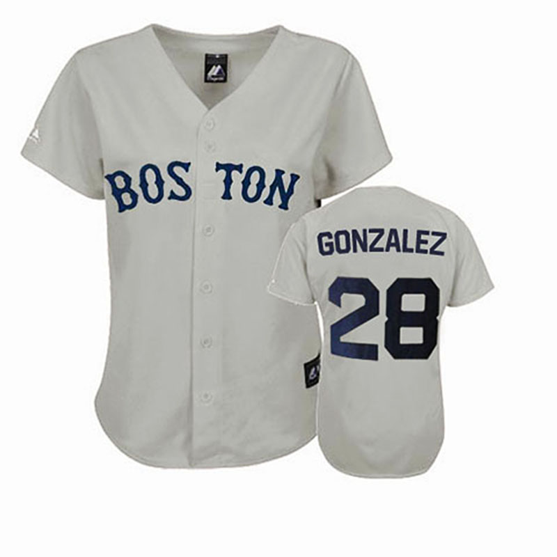 Boston Red Sox #28 Adrian Gonzalez Grey Women's Fashion Jersey