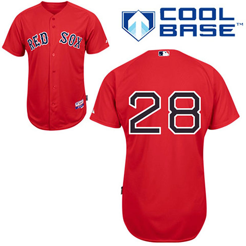 Boston Red Sox #28 Adrian Gonzalez Red Man Home Cool Base Jersey