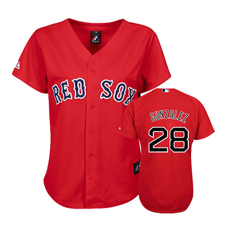 Boston Red Sox #28 Adrian Gonzalez Red Women's Fashion Jersey