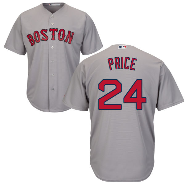 David Price #24 Boston Red Sox Majestic Gray Official Cool Base Jersey