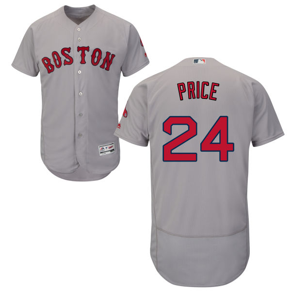 Boston Red Sox #24 David Price Majestic Gray Flexbase Authentic Collection Player Jersey