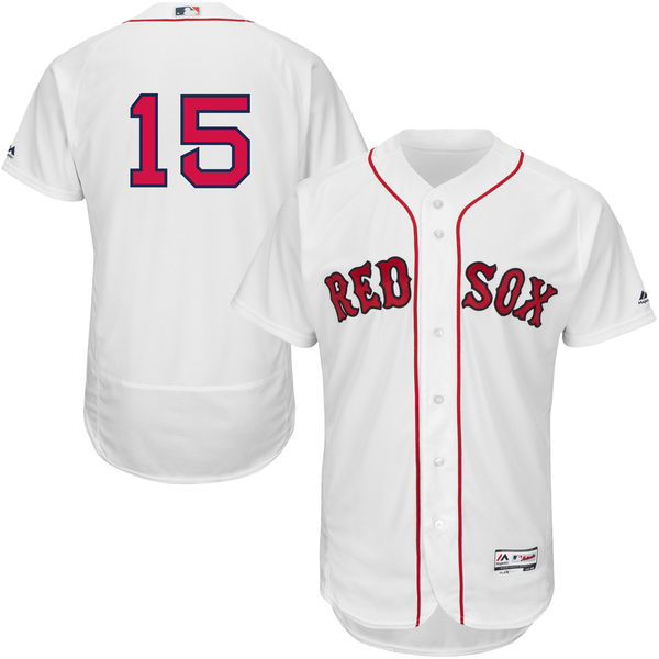 Boston Red Sox #15 Dustin Pedroia White Flexbase Authentic Collection Jersey