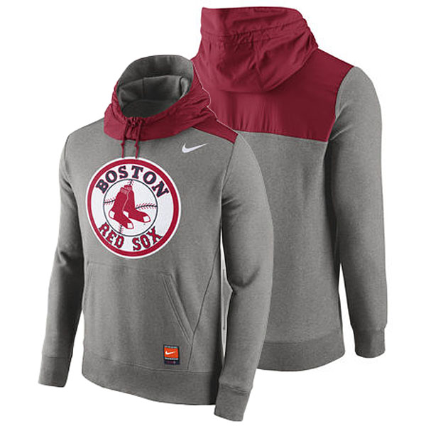 Boston Red Sox Gray Cooperstown Collection Hybrid Pullover Hoodie