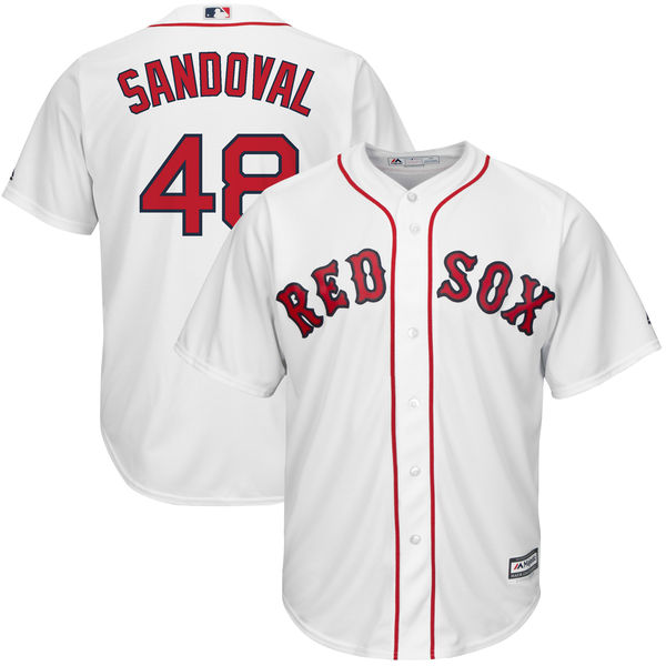 Boston Red Sox #48 Pablo Sandoval White Official Cool Base Player Jersey