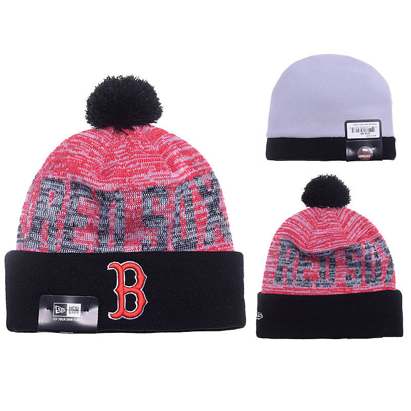 Boston Red Sox Pink Craze Cuffed Knit Hat With Pom