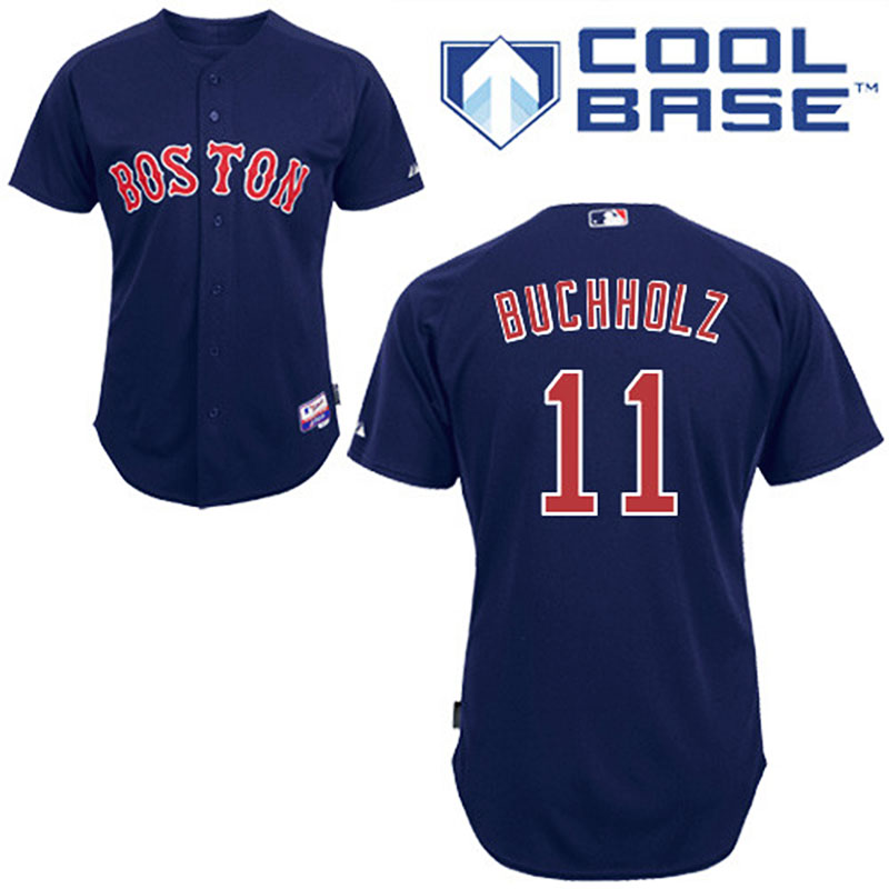 Boston Red Sox #11 Clay Buchholz Men's Authentic Navy Blue Alternate Majestic MLB Cool Base Jersey