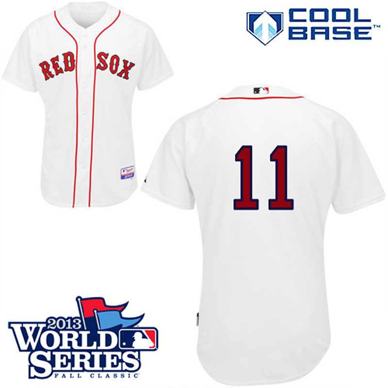 Boston Red Sox #11 Clay Buchholz Men's Authentic White Home Majestic MLB 2013 World Series Cool Base Jersey