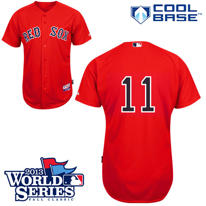 Boston Red Sox #11 Clay Buchholz Men's Authentic Red Alternate Majestic MLB 2013 World Series Cool Base Jersey