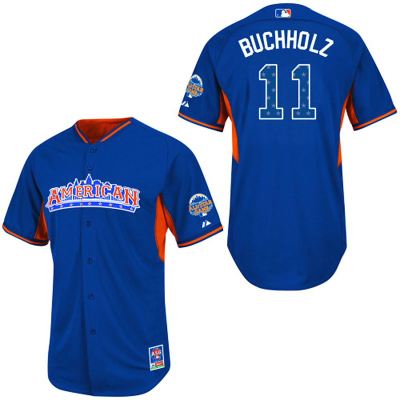 Boston Red Sox #11 Clay Buchholz Men's Authentic Royal Blue American League 2013 All Star BP Majestic MLB Jersey