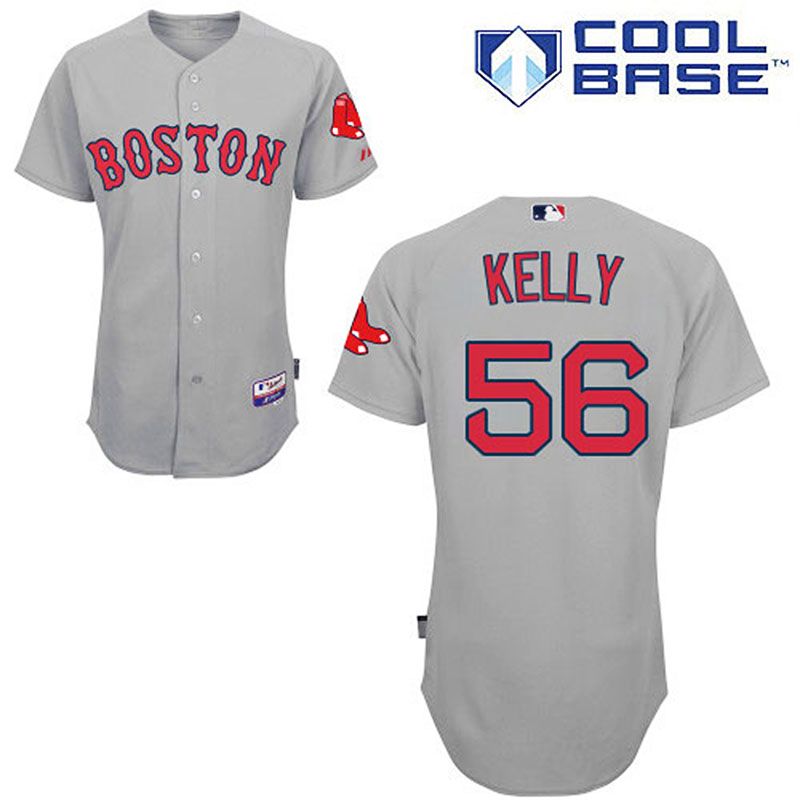 Boston Red Sox #56 Joe Kelly Men's Authentic Grey Road Majestic MLB Cool Base Jersey