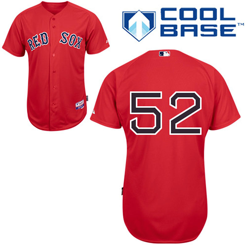 Boston Red Sox #52 Yoenis Cespedes Men's Authentic Red Alternate Majestic MLB Cool Base Jersey