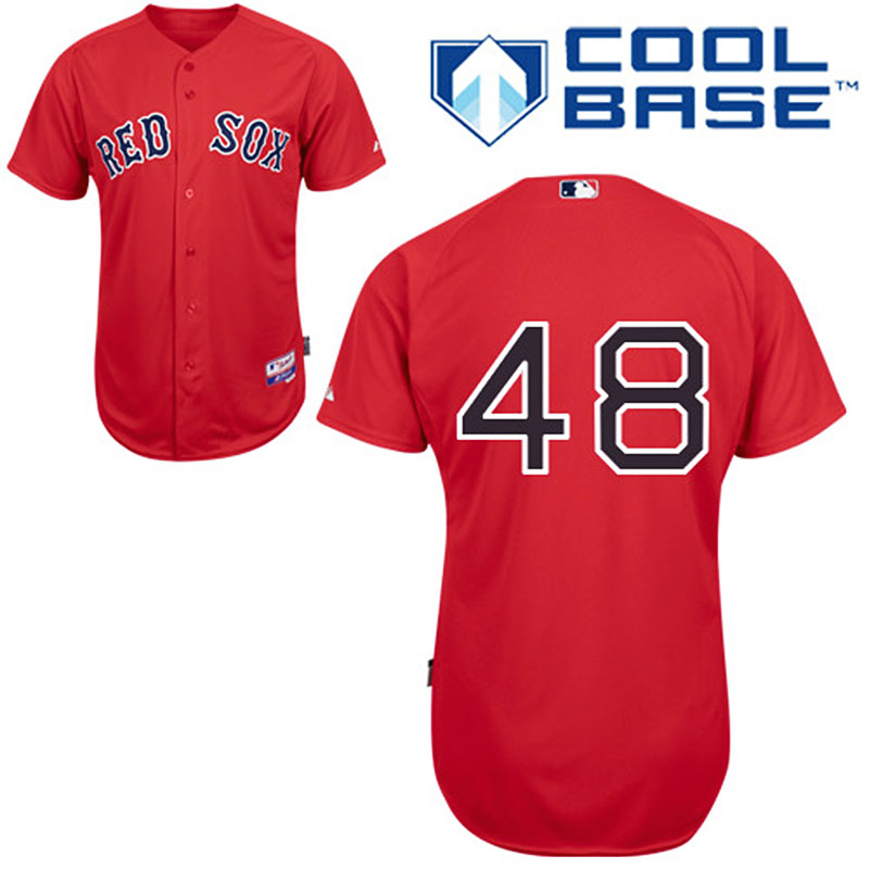 Boston Red Sox #48 Pablo Sandoval Men's Authentic Red Alternate Majestic MLB Cool Base Jersey