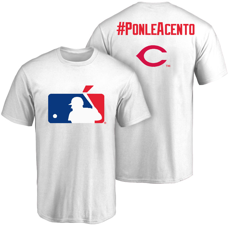 Cincinnati Reds White Hispanic Heritage Month PonleAcento T-Shirt