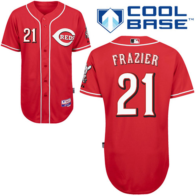 Cincinnati Reds #21 Todd Frazier Men's Authentic Red Alternate Majestic MLB Cool Base Jersey