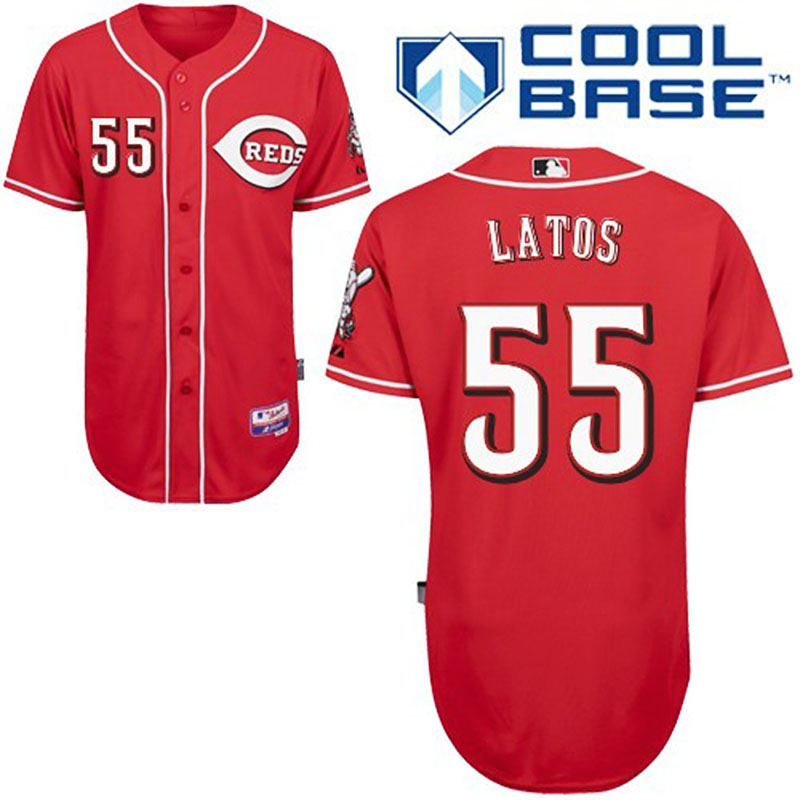 Cincinnati Reds #55 Mat Latos Men's Authentic Red Alternate Majestic MLB Cool Base Jersey