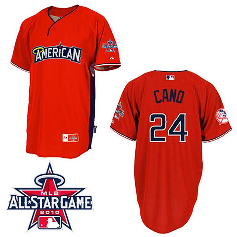 New York Yankees #24 Robinson Cano American League 2010 All Star BP Red Jersey