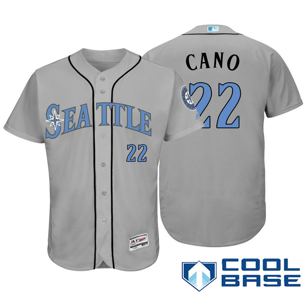 Seattle Mariners #22 Robinson Cano Majestic Gray Fashion 2016 Father's Day Cool Base Jersey