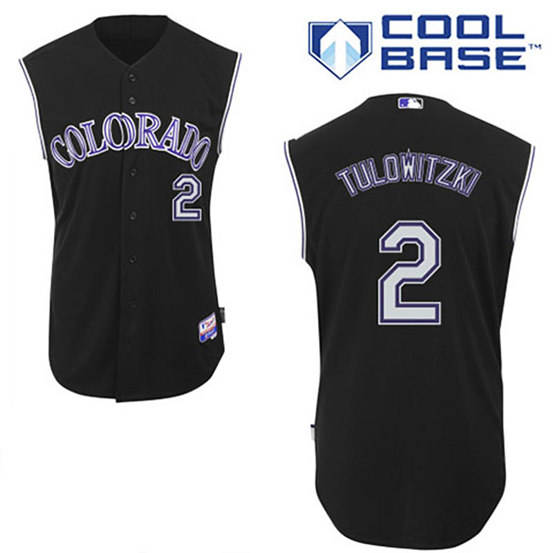 Colorado Rockies #2 Troy Tulowitzki Black Vest Style Alternate 2 Jersey