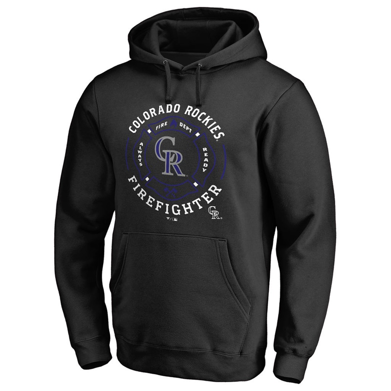 Colorado Rockies Black Firefighter Aunthetic Pullover Hoodie