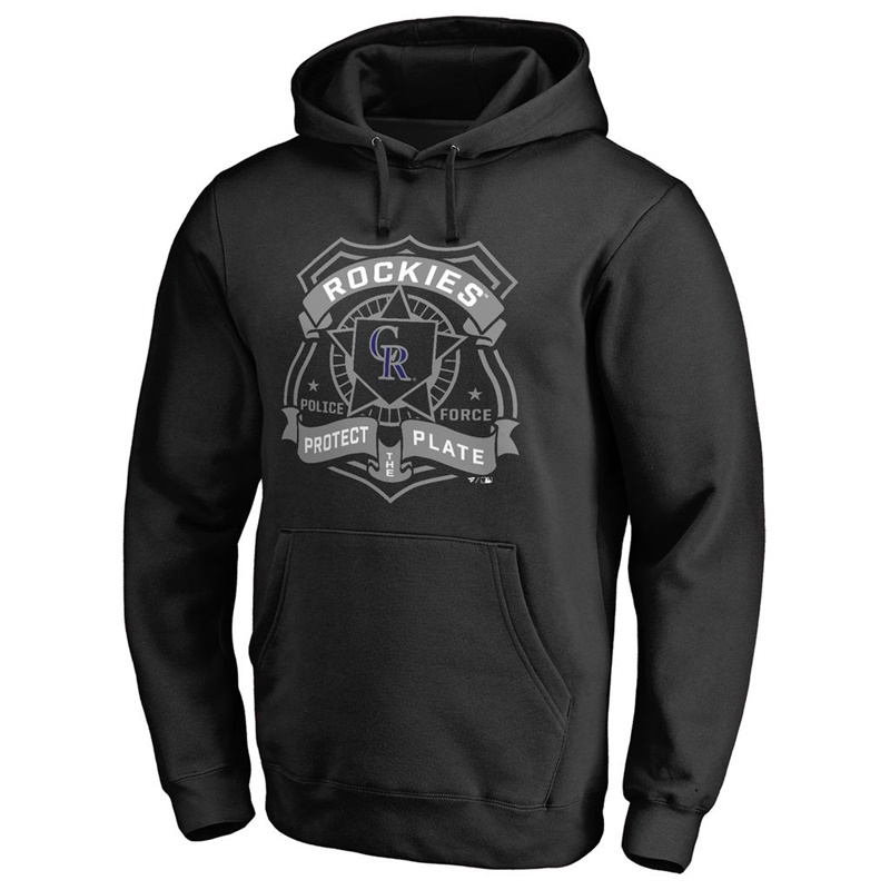 Colorado Rockies Black Police Badge Aunthetic Pullover Hoodie