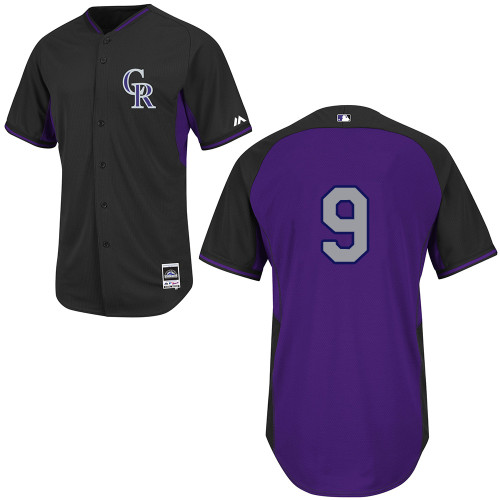 Colorado Rockies #9 DJ LeMahieu Balck/Purple BP Cool Base Jersey