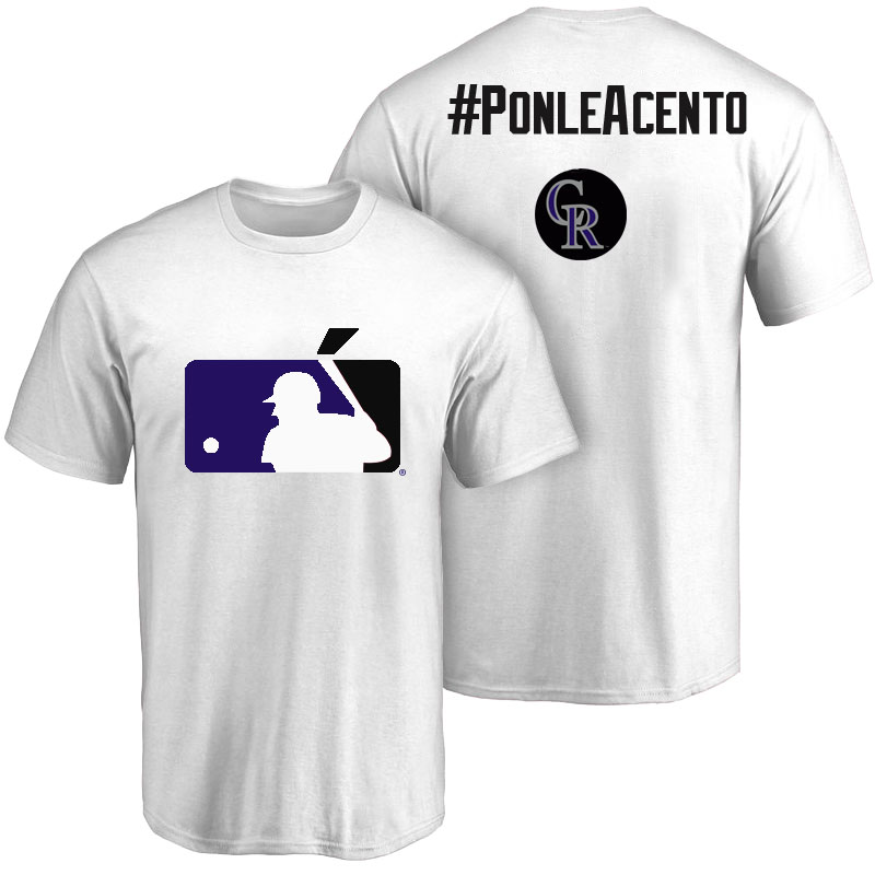 Colorado Rockies White Hispanic Heritage Month PonleAcento T-Shirt