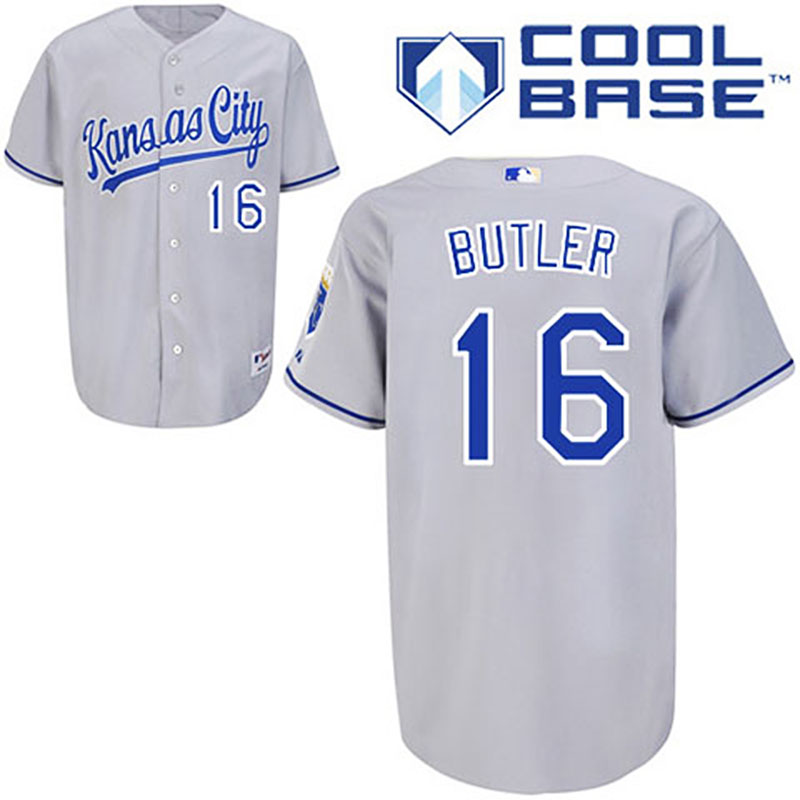 Kansas City Royals #16 Billy Butler Grey Road Cool Base Jersey