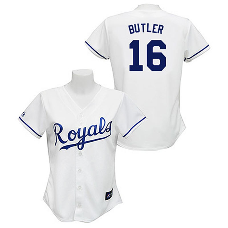 Kansas City Royals #16 Billy Butler White Home Women's Fashion Jersey