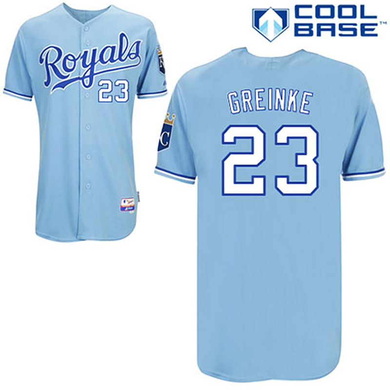 Kansas City Royals #23 Zack Greinke Light Blue Alternate Home Cool Base Jersey