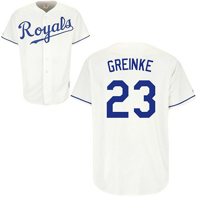 Kansas City Royals #23 Zack Greinke White Home Cool Base Jersey