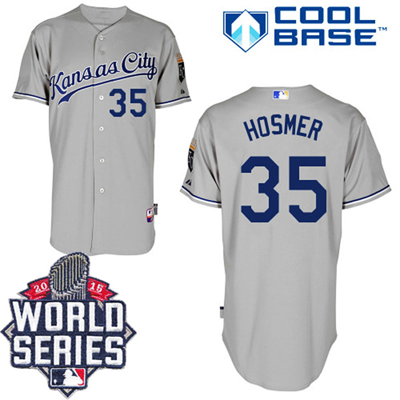 Kansas City Royals #35 Eric Hosmer Gray Road Cool Base Jersey