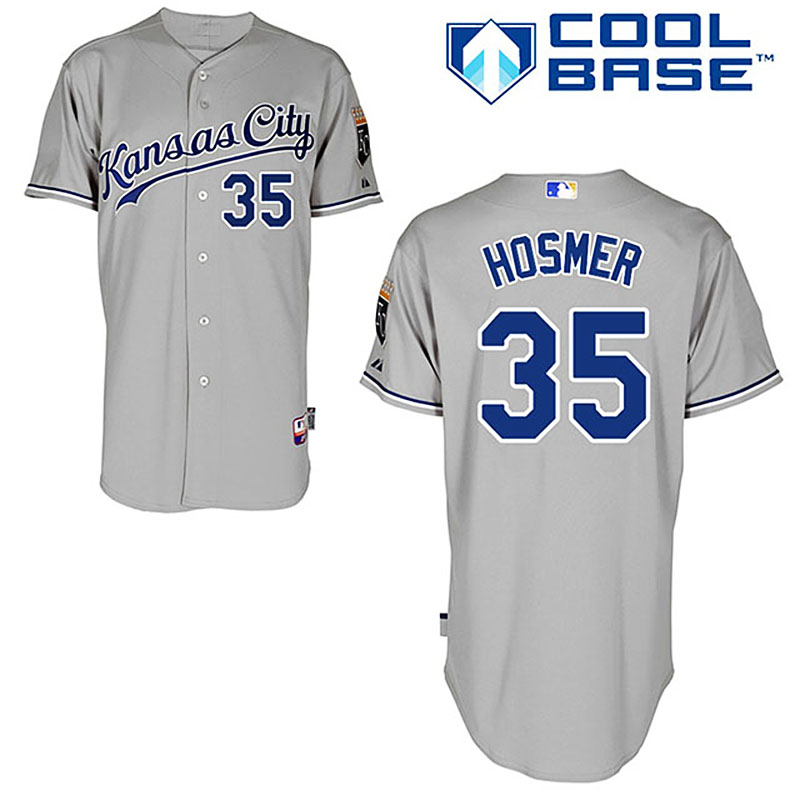 Kansas City Royals #35 Eric Hosmer Gray Road Cool Base Jersey