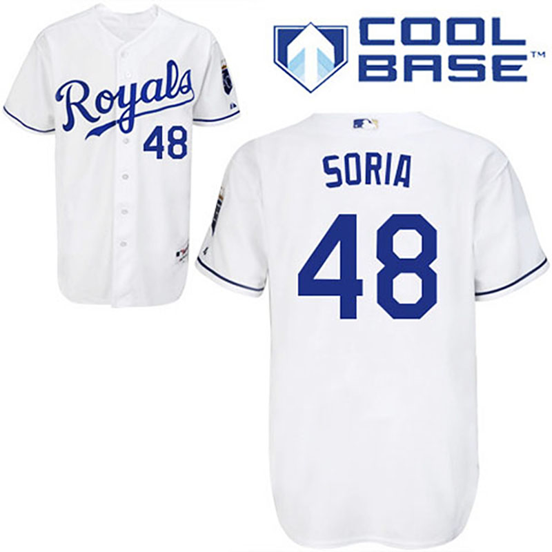 Kansas City Royals #48 Joakim Soria White Home Cool Base Jersey