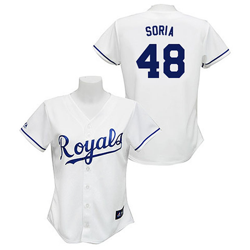 Kansas City Royals #48 Joakim Soria White Home Women's Fashion Jersey