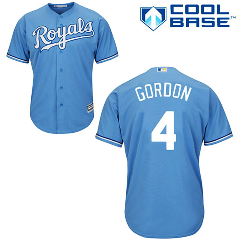 Kansas City Royals #4 Alex Gordon Blue Alternate Cool Base Jersey