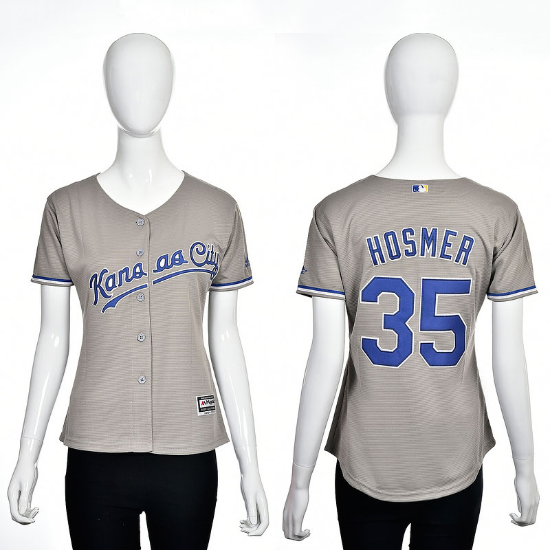 Women's Kansas City Royals #35 Eric Hosmer Gray 2016 Cool Base Player Jersey